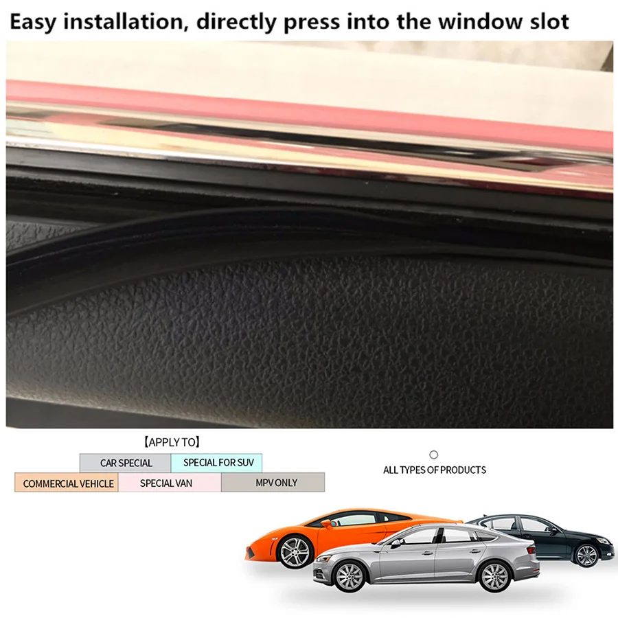 

Universal 4M Rubber Sealed Strips Trim For Auto Car Front Rear Side Door windows Glass Aging Ageing Abnormal Sound Noise