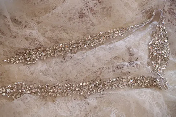 

crystal sash applique, rhinestone bridal belt, all waist around length ZP086