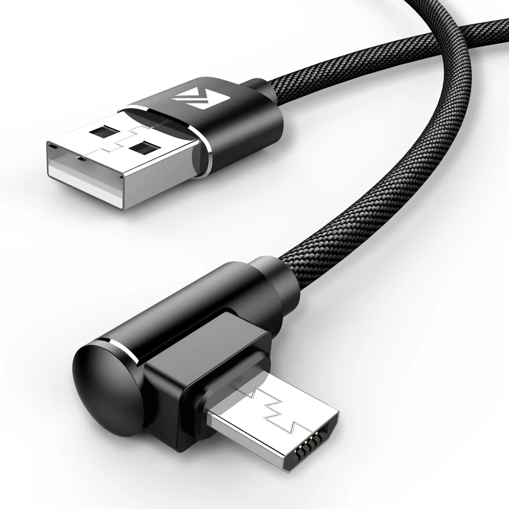 FLOVEME 90 градусов Micro USB кабель для Xiaomi Redmi 4X Note 4 2.4A кабель для быстрой зарядки USB телефон зарядное устройство кабель для передачи данных шнур провод 1 м