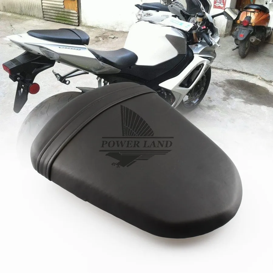 

Free Shipping Black Leather Motorcycle Seat Rear Passenger Seat Cushion Pillion Pad For Suzuki GSXR1000 2005-06 K5