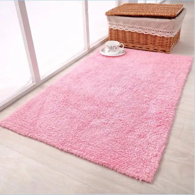 Pink Хлопок, коврик для ванной, противоскользящий, коврик для двери, высокое качество, коврик для ванной комнаты, супер Коврик для двери, подстилка для окна, диван и прикроватный коврик, ковер - Цвет: Pink