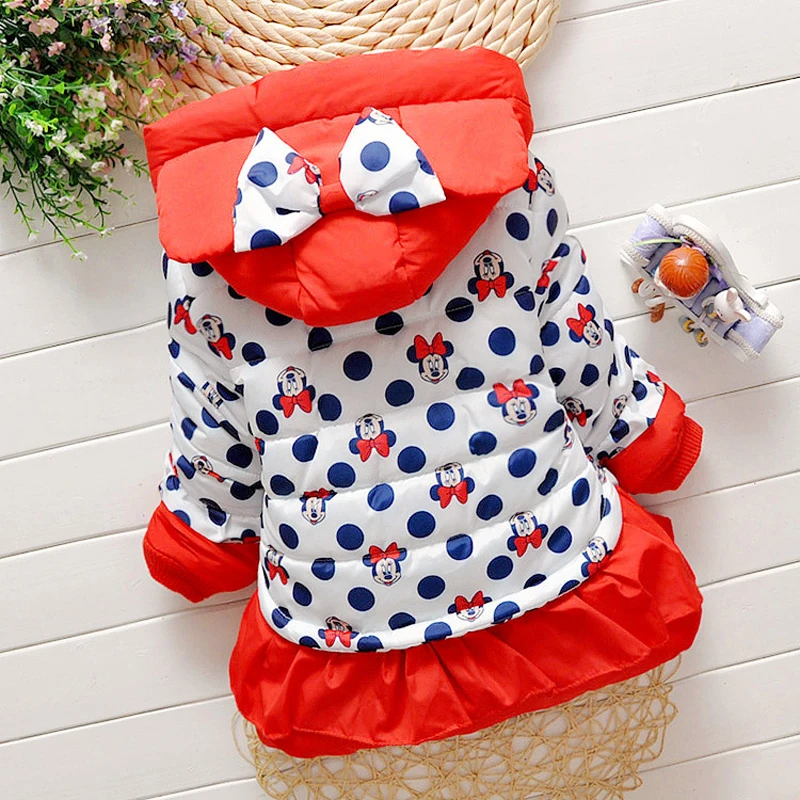 Розничная продажа Новинка 2016 года стильная куртка с Микки и Минни для девочек