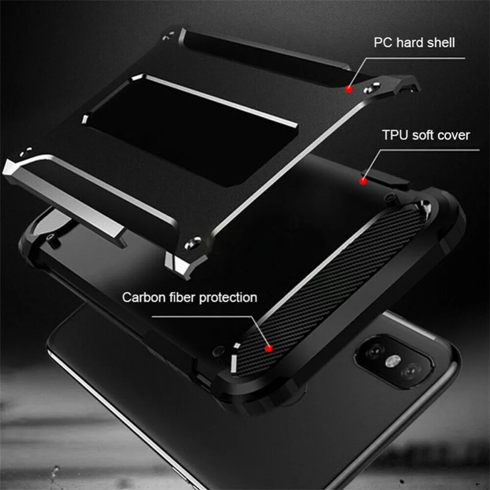 Original Shockproof Armor Case For Xiaomi Redmi Note 7 5 Pro 4X 4 X Hybrid Rubber Silicone Protective Cover Hard PC Phone Cases | Мобильные
