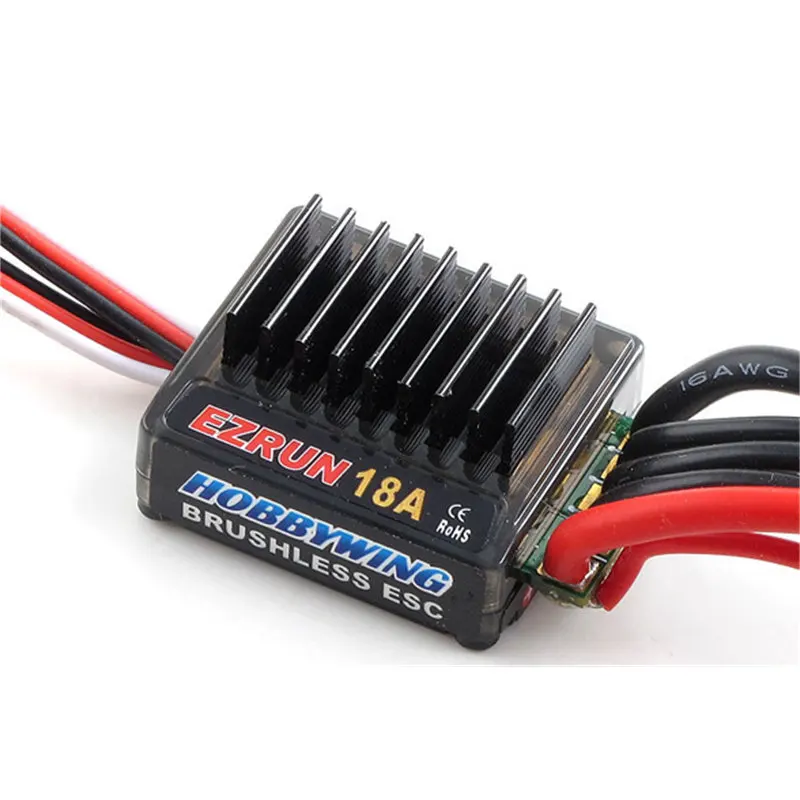 

FATJAY Hobbywing EZRUN-18A-Sl ESC EZRUN 18A Brushless for RC 1/18 Car speed controller