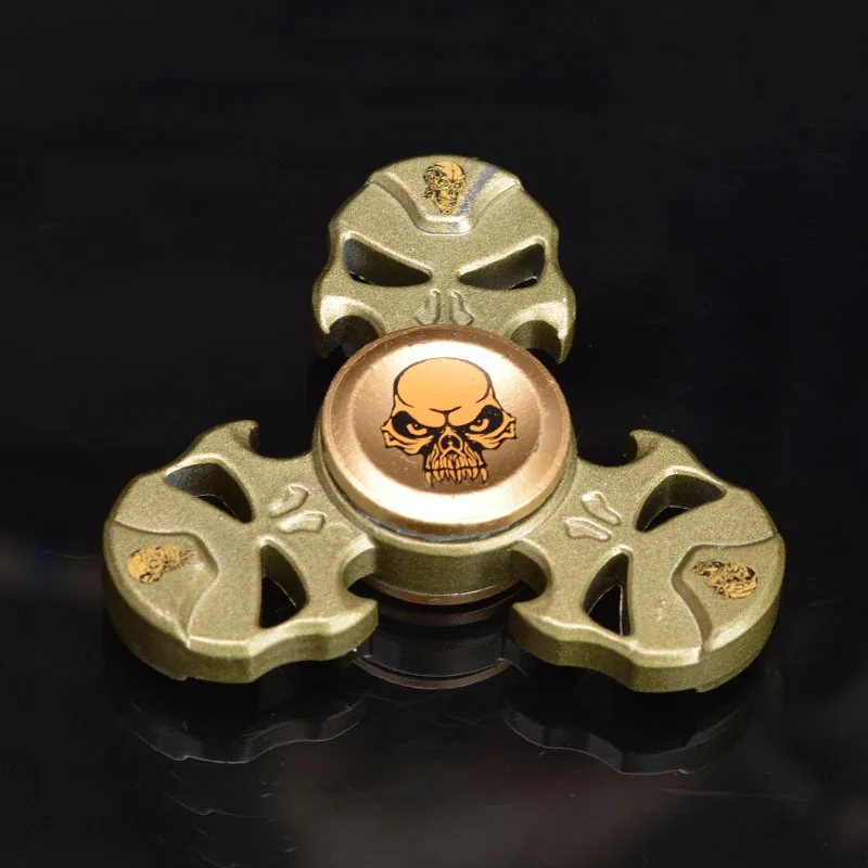 Новый оригинальный череп Непоседа ручной Spinner Tri для взрослых чтобы уменьшить