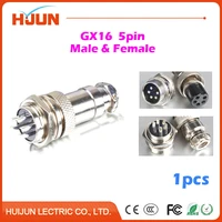 1pcs gx16 5pin high quality male female 16mm wire cable panel connector aviation plug circular socket plug