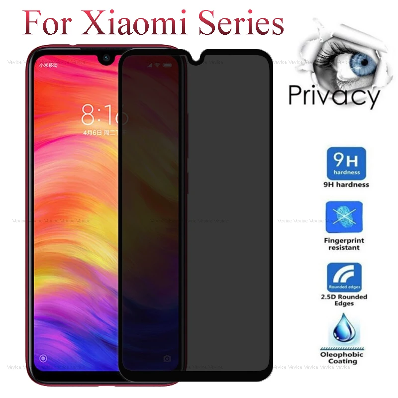 Закаленное антишпионское стекло для Xiaomi Redmi Note 7 Pro Защита экрана