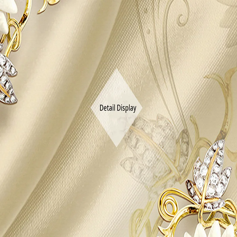 Пользовательские 3D обои золотые украшения Цветы фото настенные фрески Гостиная