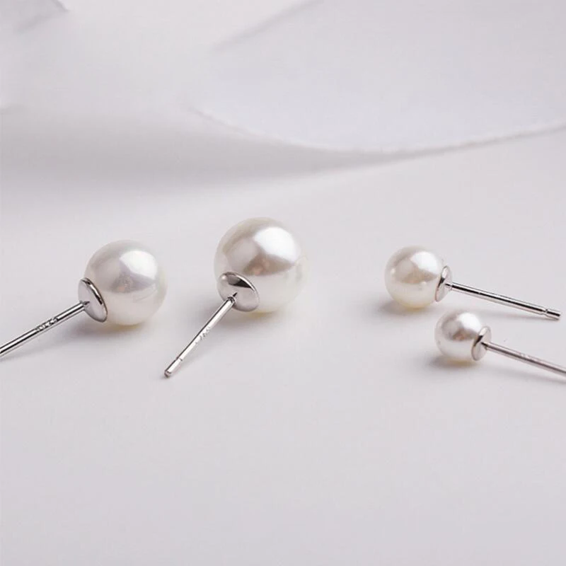 Модные женские серьги с натуральным пресноводным жемчугом из стерлингового