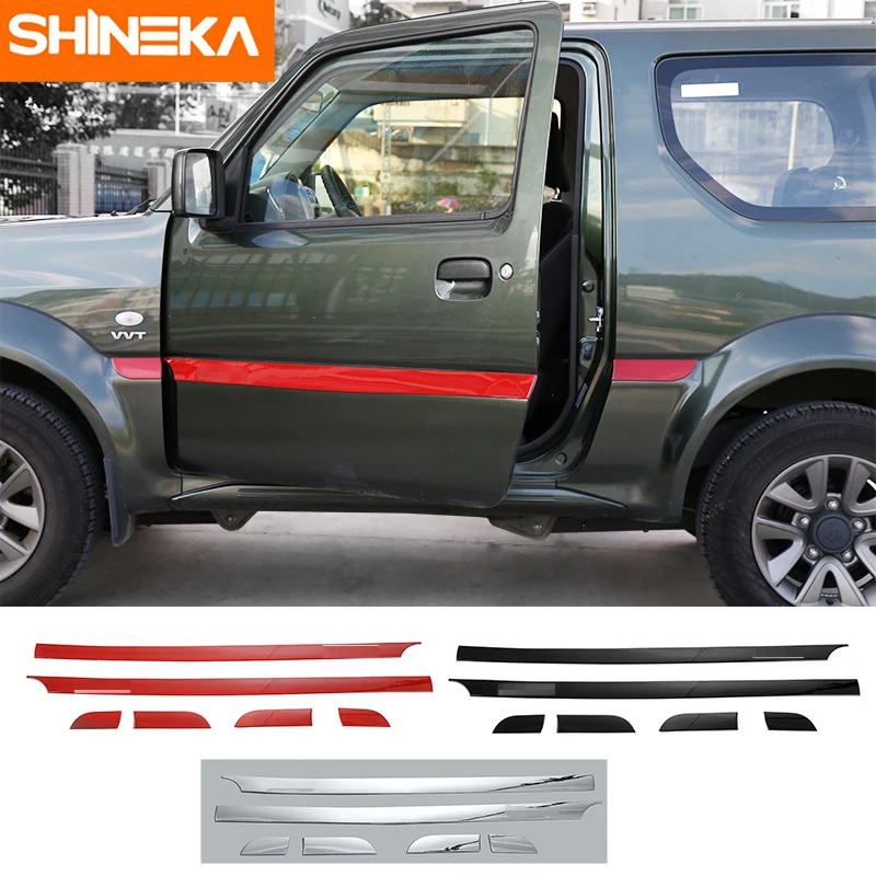 

SHINEKA ABS Car Styling Car Body Door Side Molding Cover Trim Sticker Decoration for Suzuki Jimny 2007-2017