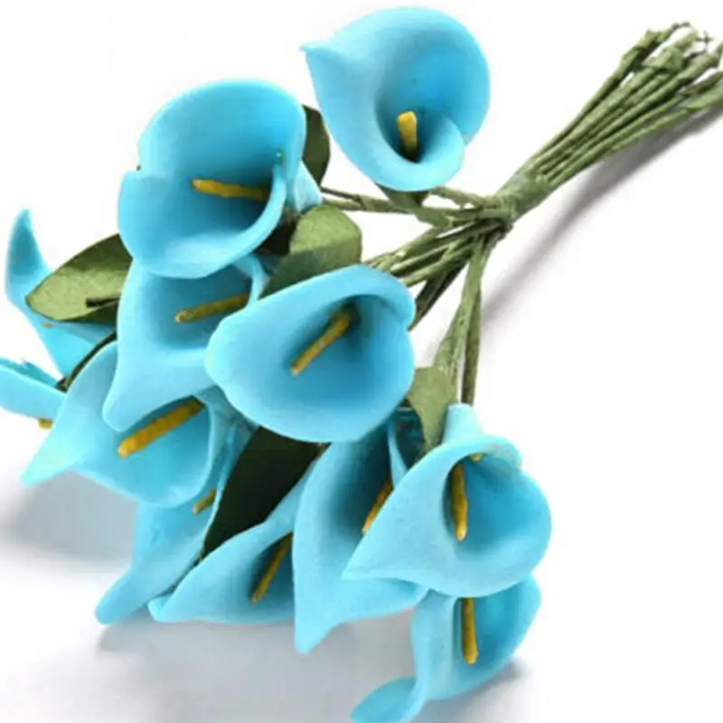 12 шт./лот искусственные цветы каллы латексные Декоративные для свадебного букета