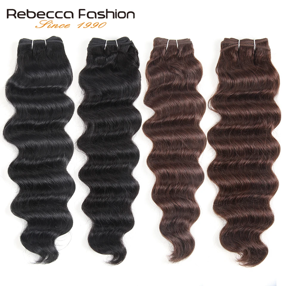 Ребекка 113 г Человеческие волосы Remy глубокая волна бразильские Омбре черные