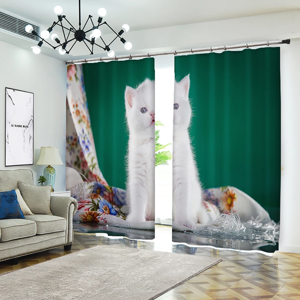 Милые кремовые белые персидские киски фото шторы затемненные шторы|Занавески| |