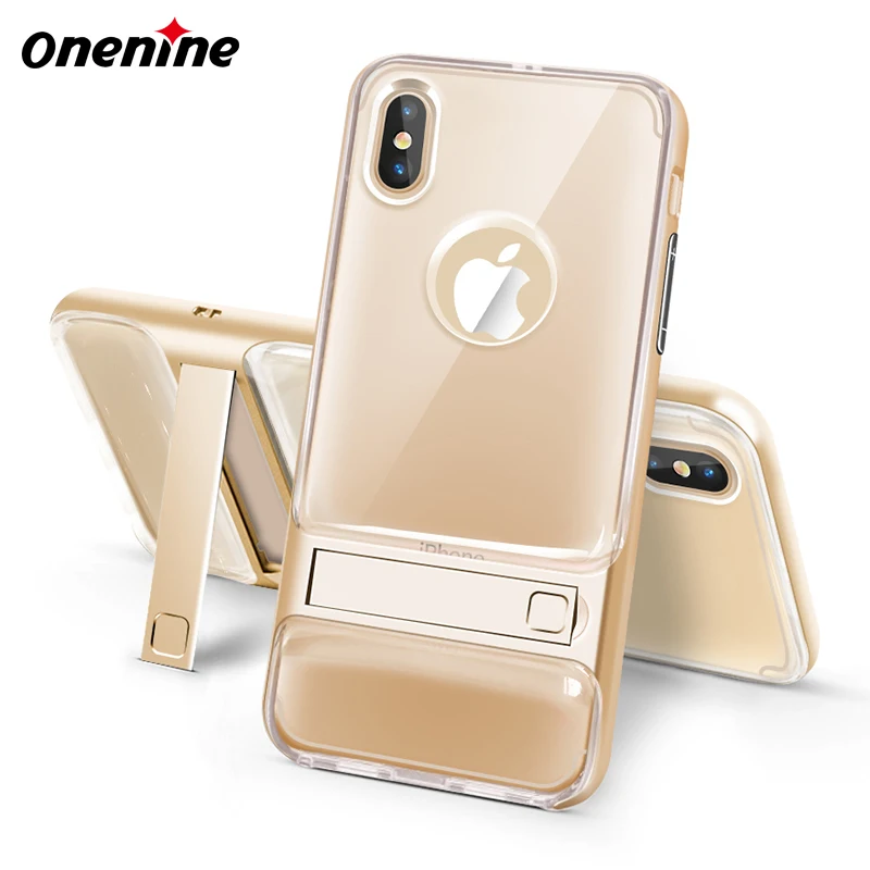 Crystal Gold Чехол для мобильного телефона, чехол для IPhone X XS Max XR, роскошный силиконовый чехол 360, Защитный 3D чехол-подставка для IPhone X - Цвет: Crystal Gold