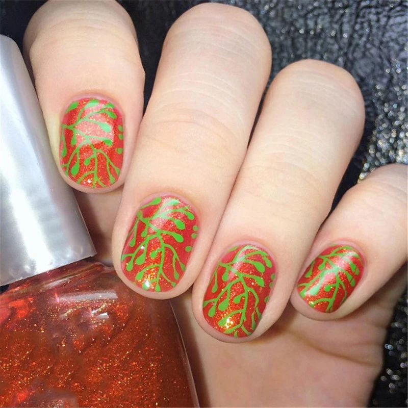 Шаблон для дизайна ногтей с изображением леса 12,5x6,5 см BORN PRETTY Trees штамповка изображения пластины BP-L015