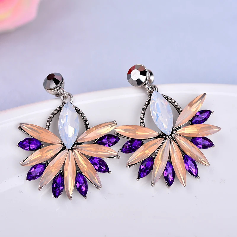 Женские серьги гвоздики с кристаллами ювелирные изделия австрийскими 2018|crystal stud