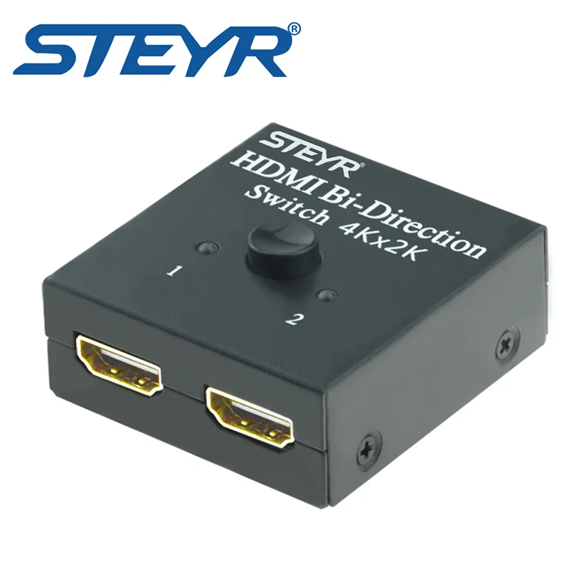 STEYR HDMI переключатель 2 порта двунаправленный ручной 2x1/1x2 Hub HDCP Passthrough Sup порты Ultra HD
