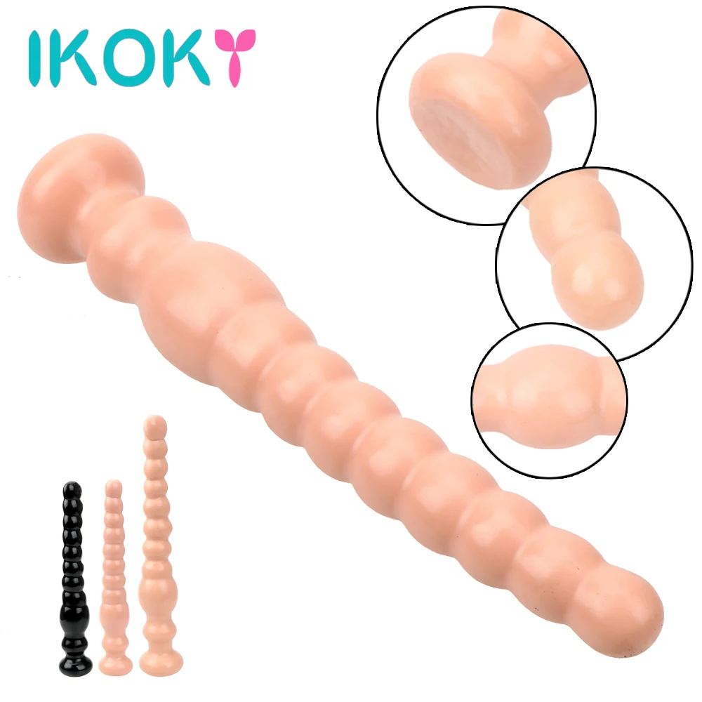Анальные шарики IKOKY Anus, Супер длинная Анальная пробка, секс-игрушки для женщин и мужчин, мастурбатор, простата, массажная Анальная пробка, то...