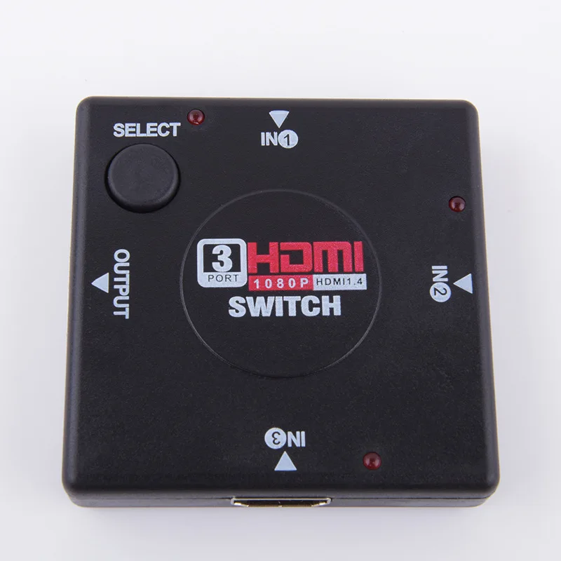 Прямоугольная форма 3x1 HDMI переключатель 3 порта в 1 выключатель сплиттер коробка