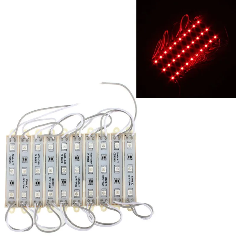 10 шт./лот 30 светодиодный DC12V 5050 SMD светодиодный модуль полосы строка светильник Multi-Цвета открытый Водонепроницаемый светильник полосы IP68