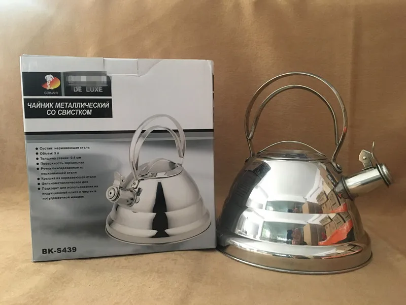 Inox ss #18/10 чайник спирант со свистком 3Л утолщение из нержавеющей стали бутылки с