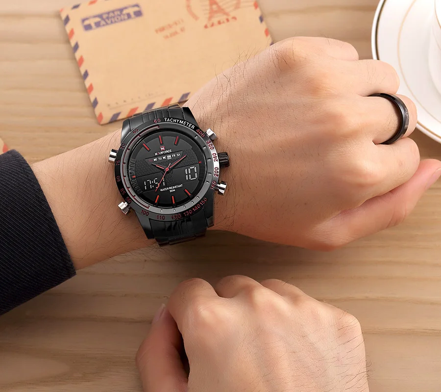 Часы наручные NAVIFORCE Мужские кварцевые роскошные брендовые водонепроницаемые
