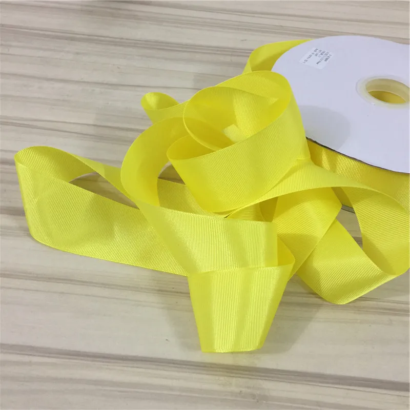 10 ярдов желтые Grosgrain ленты для свадебного украшения DIY детский бант подарочная