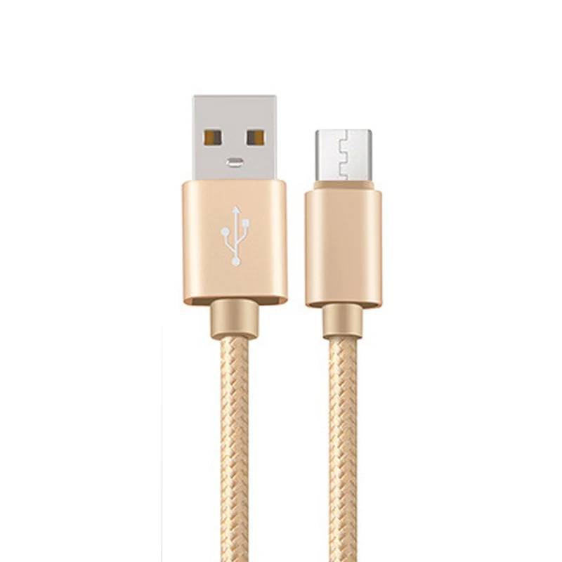 Золотой Нейлоновый Кабель Micro-USB в оплетке 3.1A Быстрая зарядка данных зарядное устройство microusb шнур для samsung Xiaomi htc Android телефон кабели 1 м 2 м 3 м - Цвет: Золотой