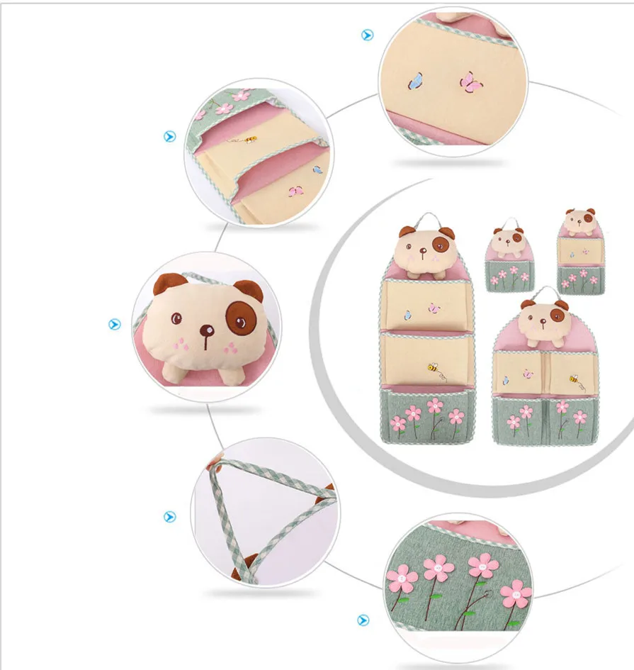 3D Bran Bear многослойная тканевая сумка для хранения висячая сумка пакет подвесной на дверь органайзер для мелочей больше экономии места и красоты дома