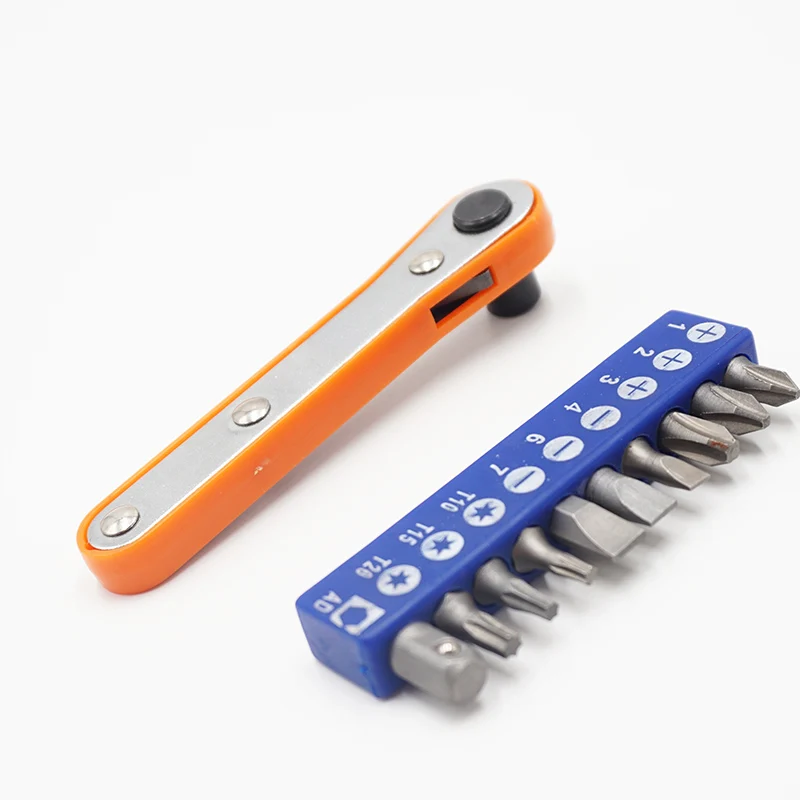 blue with adapter 11 шт., набор отверток с трещоткой, шестигранные крестовые шлицевые отвертки, биты вперед и назад, многофункциональный отвертка, ручной инструмент - Цвет: blue with adapter