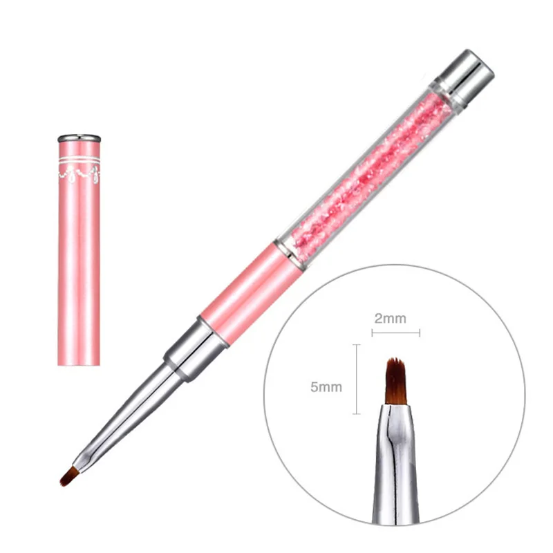 1 шт Кисть для рисования ногтей косой УФ гель ручка цветов 3d Французский маникюр