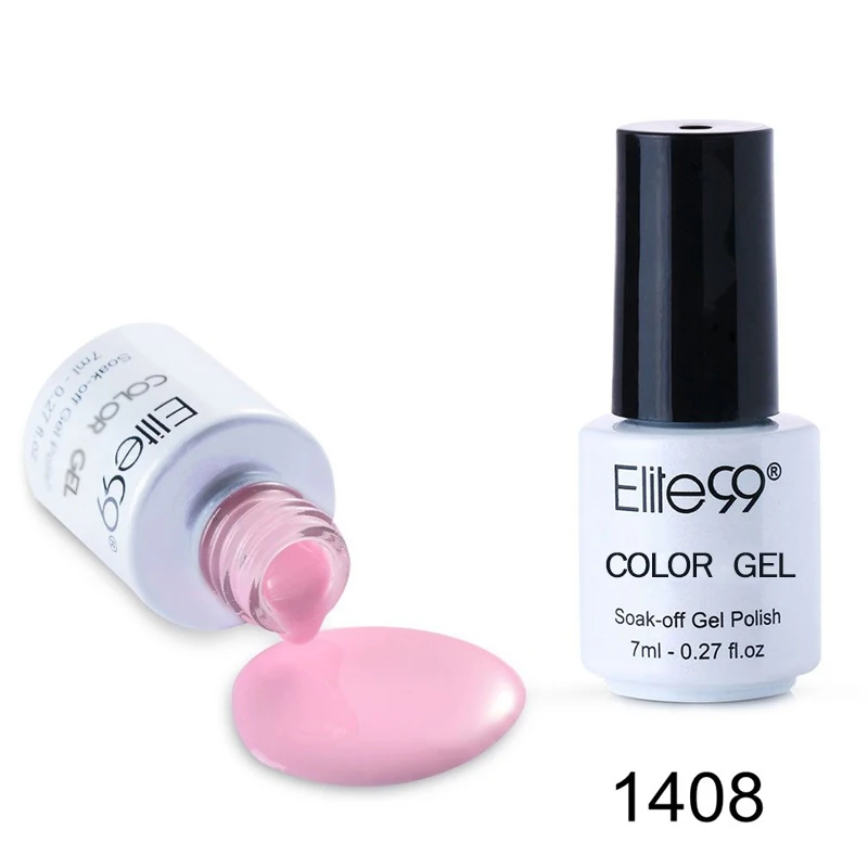 G1408 Light Pink Elite99 7 мл УФ чистый цвет серия Гель-лак для Ногтей Стойкий Гель-лак для ногтей Vernis полуперманентный гель-праймер для ногтей Лаки - Цвет: G1408 Light Pink