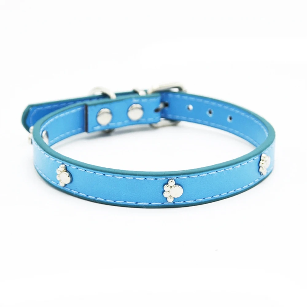 Кожаный ошейник для маленьких собак щенков котов Регулируемый поводок дышащие