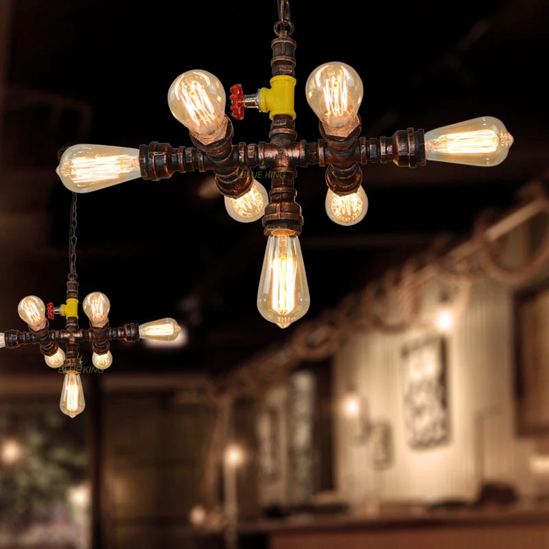 Водопровод падение деревенский подвесные светильники для Ханинг бар огни с 7