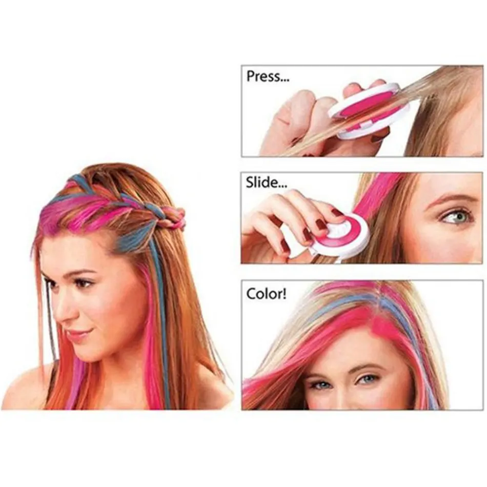 4 вида цветов цвет волос Перманентный Мел Цвет пудра для временных татуировок