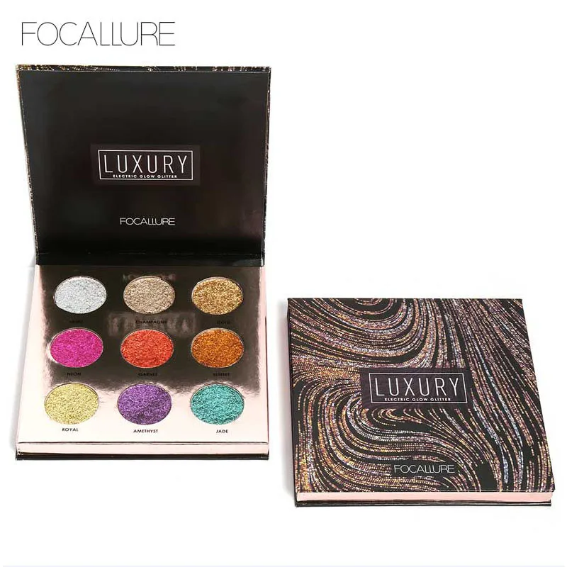 Тени для глаз FOCALLURE Pallete Professional 9 цветов палитра макияжа яркие блестящие мерцающие