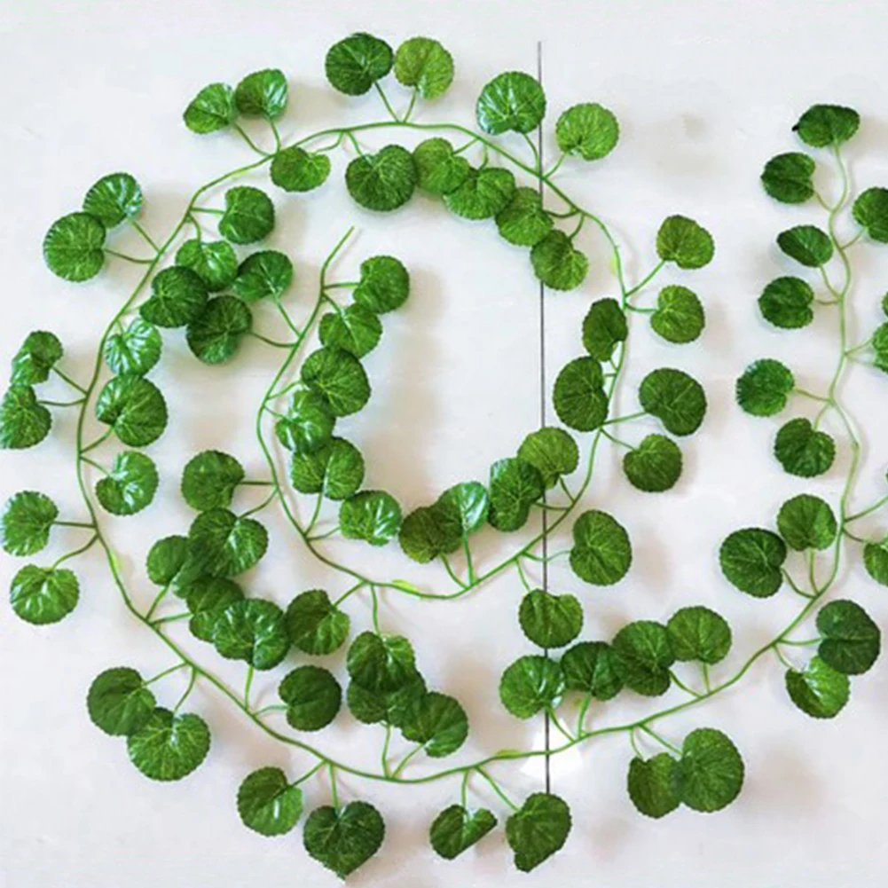 Artificial Fake Begonia Leaves Vines Hanging Plant Large Garland For Decor Indoor Outdoors - 12Pcs/Set As Shown | Дом и сад
