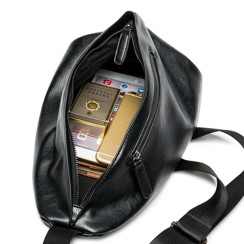 Повседневное кожаная сумка Для мужчин кожи плеча груди Сумки мода путешествия