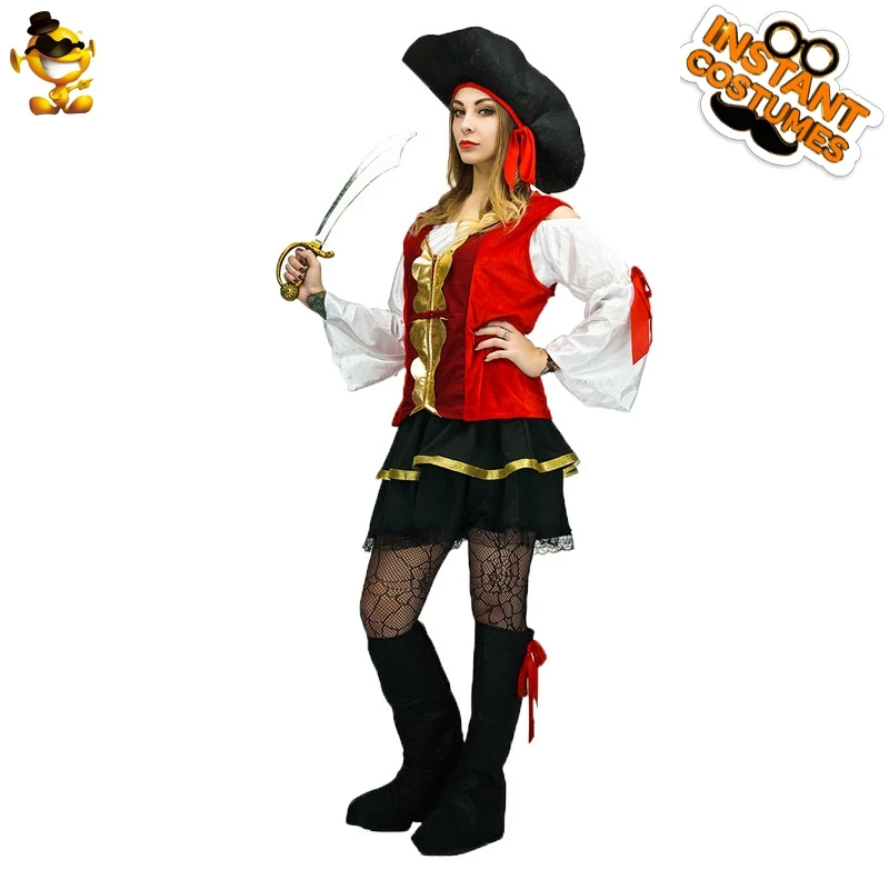 Костюм пиратской пары на Хэллоуин для взрослых маскарадный наряд Deluxe Lady Buccaneer