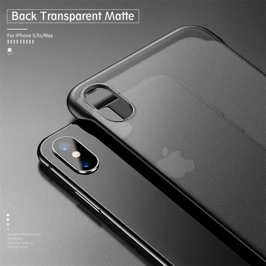 Frameless Matte Case For iPhone 7 8 6 6s Plus Transparent Hard PC Cover for X XS Max XR With Finger Ring Lanyard Cases |