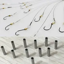 100 шт./пакет нержавеющая сталь леска Алюминий ОБЖИМНАЯ втулка медная трубка 1,0 мм-2,8 мм морские рыболовные аксессуары линия трубки