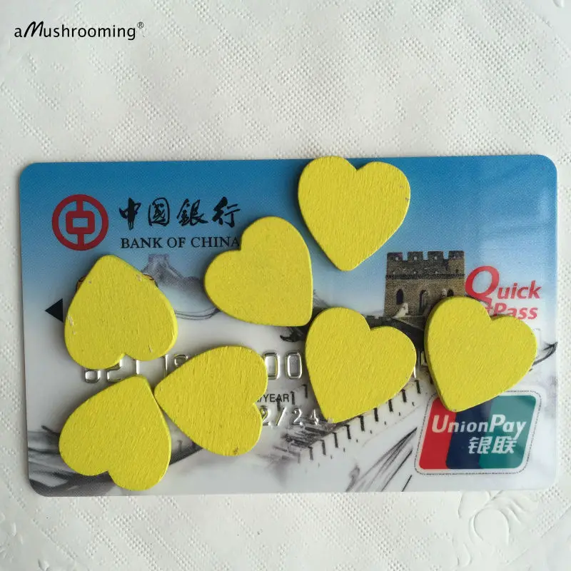 (200 шт./лот) деревянные элементы в форме желтого сердца День Святого Валентина