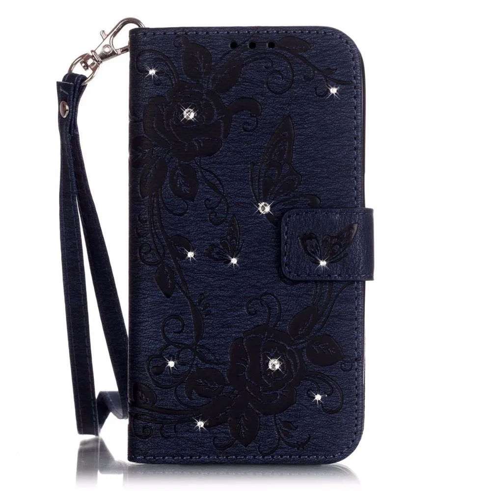 Роскошный Горный Хрусталь Бумажник Кожа PU Откидная Крышка Для Huawei Ascend P9 Lite