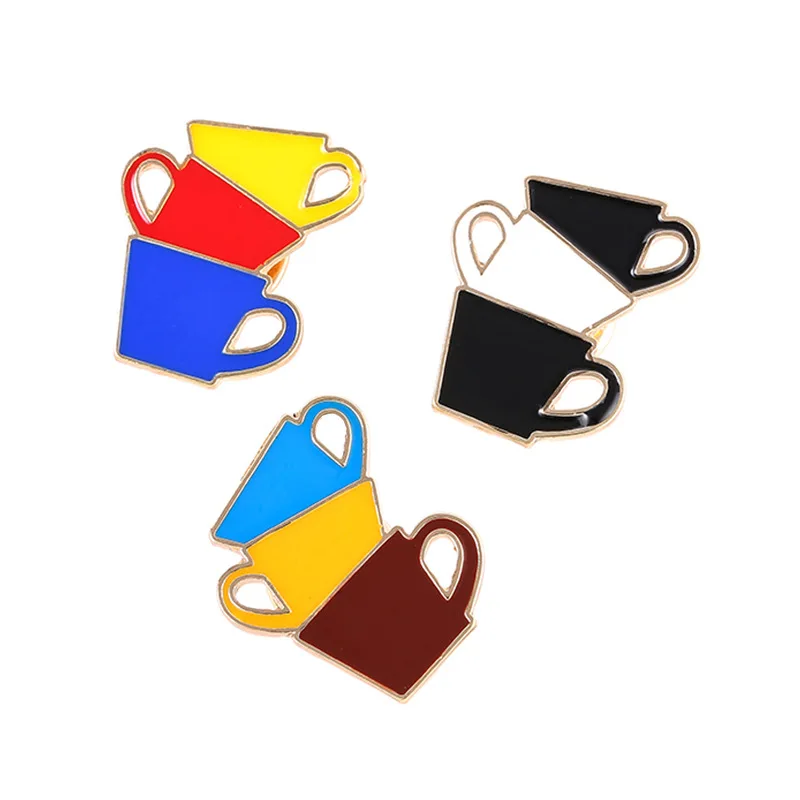Wholesale Cartoon Coffee Cup Brooches Women Men Colours Enamel Pin Backpack Button Pins Denim Jackets Hat Cloth Accessories | Украшения и