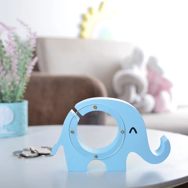 INS скандинавские ремесла деревянная модель слона копилка украшения Креативные