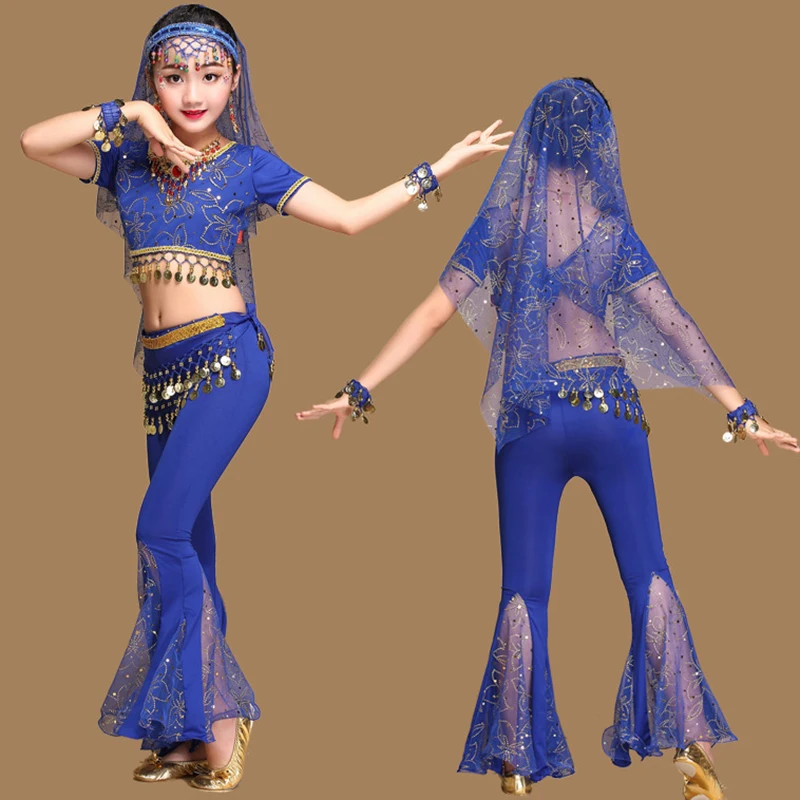 2018 Sari Dancewear детские индийские наряды Одежда Для Болливуда костюм для танца живота