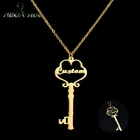 Ожерелье Nextvance из нержавеющей стали с именем ключа на заказ, ожерелье с персонализированным сердцем, знаком бесконечности, любовным ключом, подарок для подруги, парня