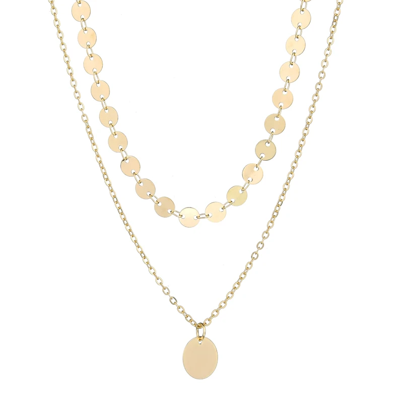 MissCyCy Мода Монета золотого цвета многослойное колье набор для женщин панк