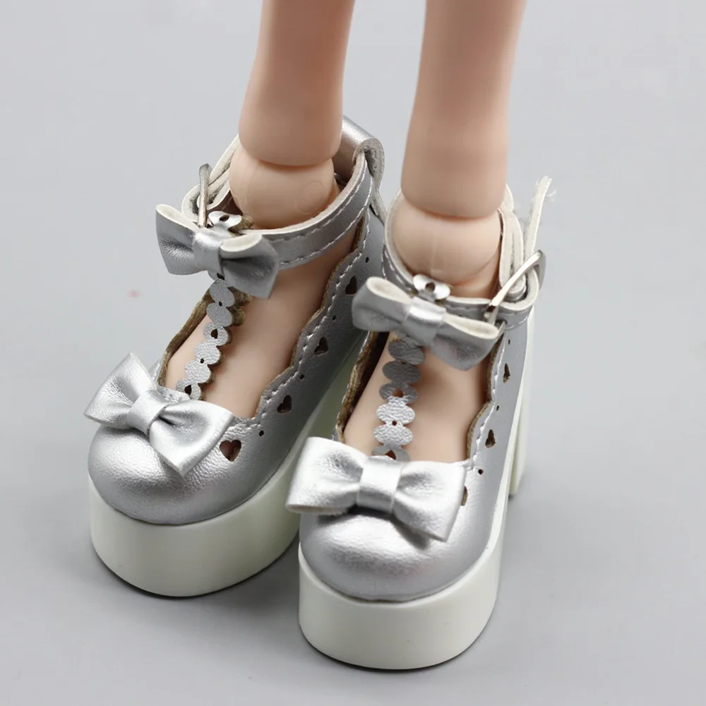 Silver Модные туфли на высоком каблуке 7,8 см с бантиком; 60 см; 1/3; BJD куклы; аксессуары к платью; лучший подарок для девочек; игрушки - Цвет: Silver