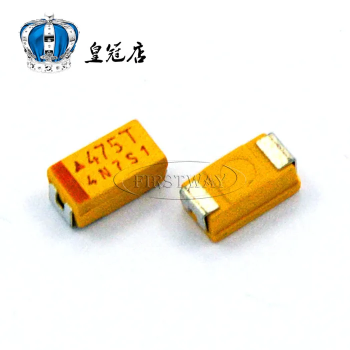 100 шт./лот SMD Танталовый конденсатор 4 7 мкФ 50V Type C 6032 475T 10% танталовый желтая